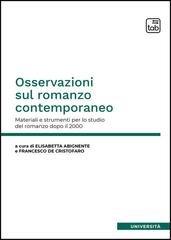 Elisabetta Abignente, Francesco De Cristofaro (a cura di) - Osservazioni sul romanzo contemporaneo (2025)